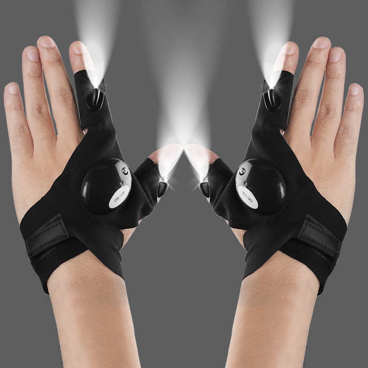 Handy Fingerless LED Flashlight Gloves for Outdoor & Repair