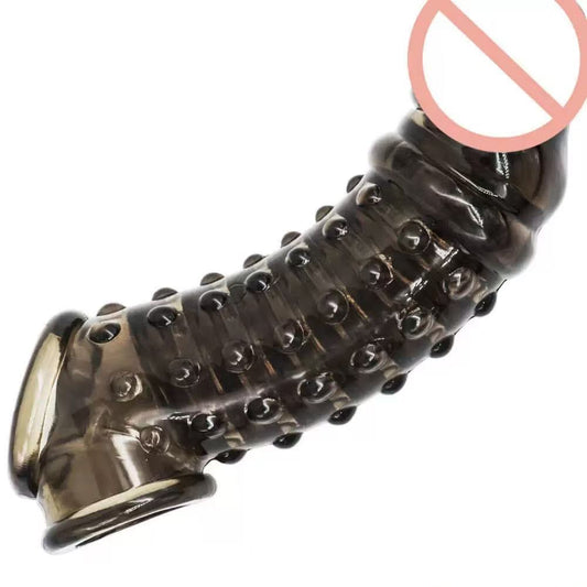 Crystal Comdom Ultra-Stretch Dotted & Ribbed Reusable Sleeve - LUSH & LUX