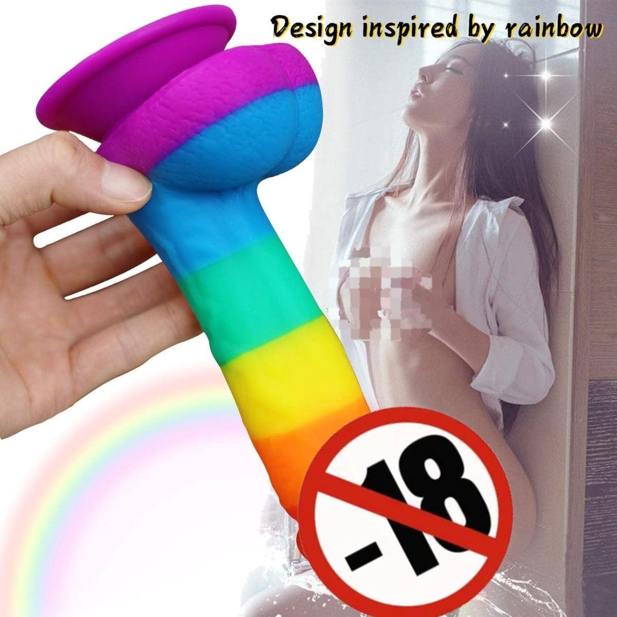 Rainbow Silicone Dildo